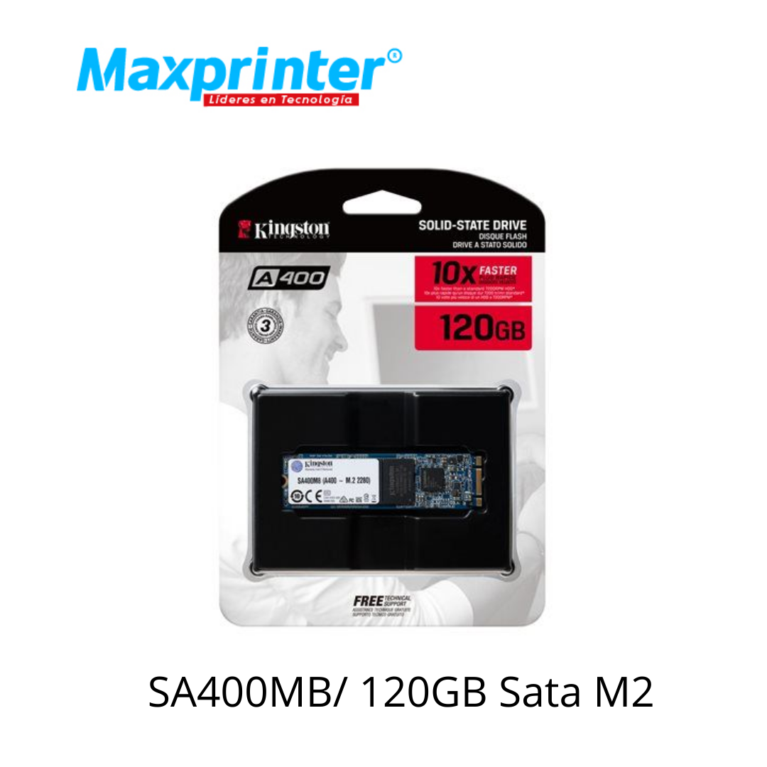 Disco Duro SSD Kingstong SA400MB/ 120GB M2 - MaxPrinter - Tintas y Toner para Impresora, Computadores, Portátiles, Pc Gamer, cartuchos y - Bucaramanga - Colombia