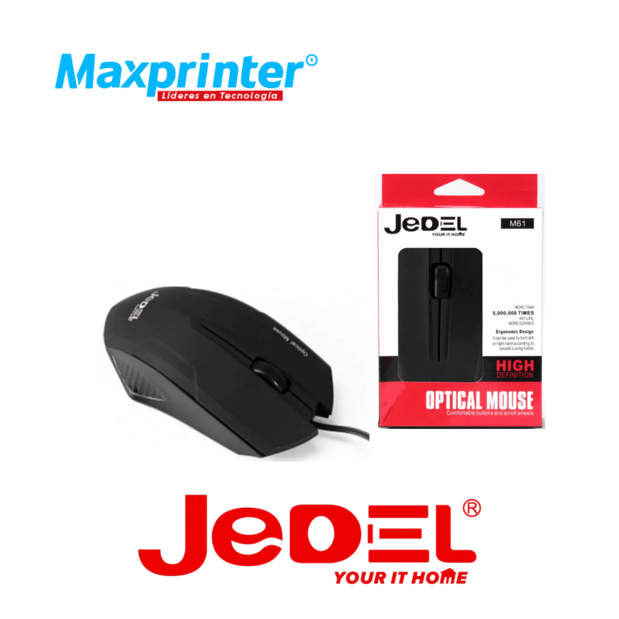 Mouse De Cable Usb Tipo Gamer Jedel Ref.M61 - MaxPrinter - Tintas