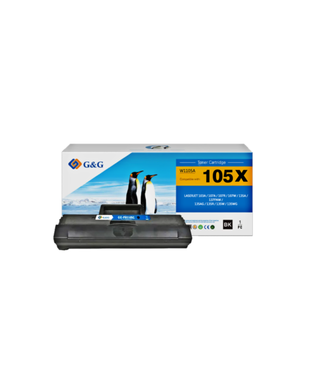 Toner G&G 105X (W1105X) - Calidad de Impresion Superior