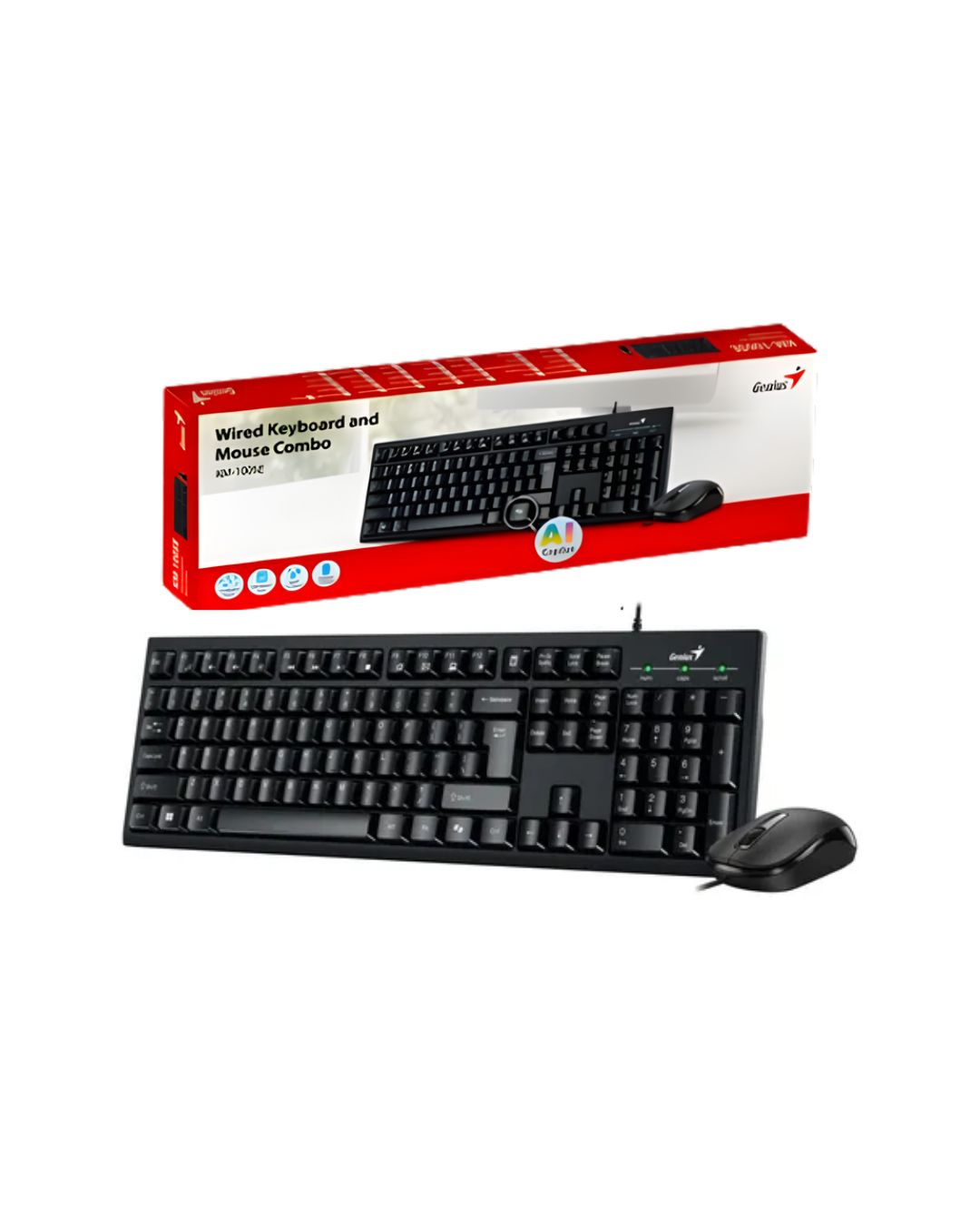 Combo Teclado y Mouse Genius KM100SE - Alámbrico | Tecnología de Calidad