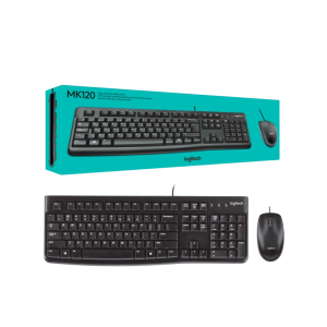 Combo Teclado y Mouse Logitech MK120 - Alámbrico | Tecnología de Precisión