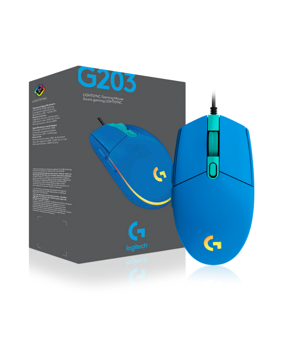 Mouse Gaming Logitech G203 LIGHTSYNC Azul - Imagen 3