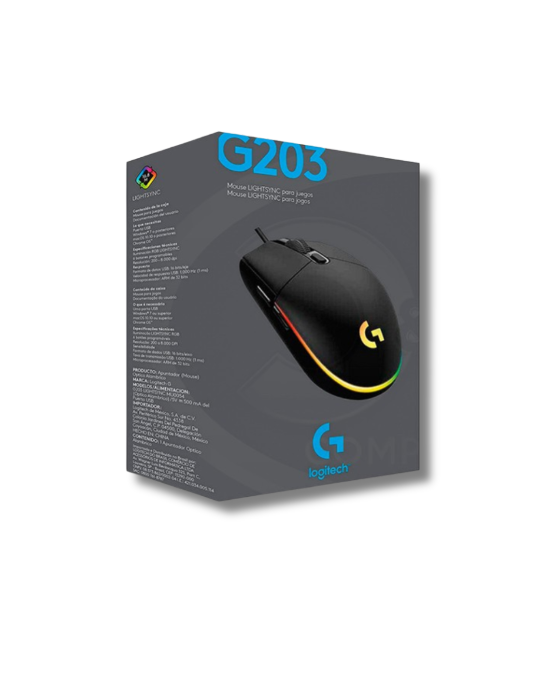 Mouse Gaming Logitech G203 LIGHTSYNC Negro - Imagen 2