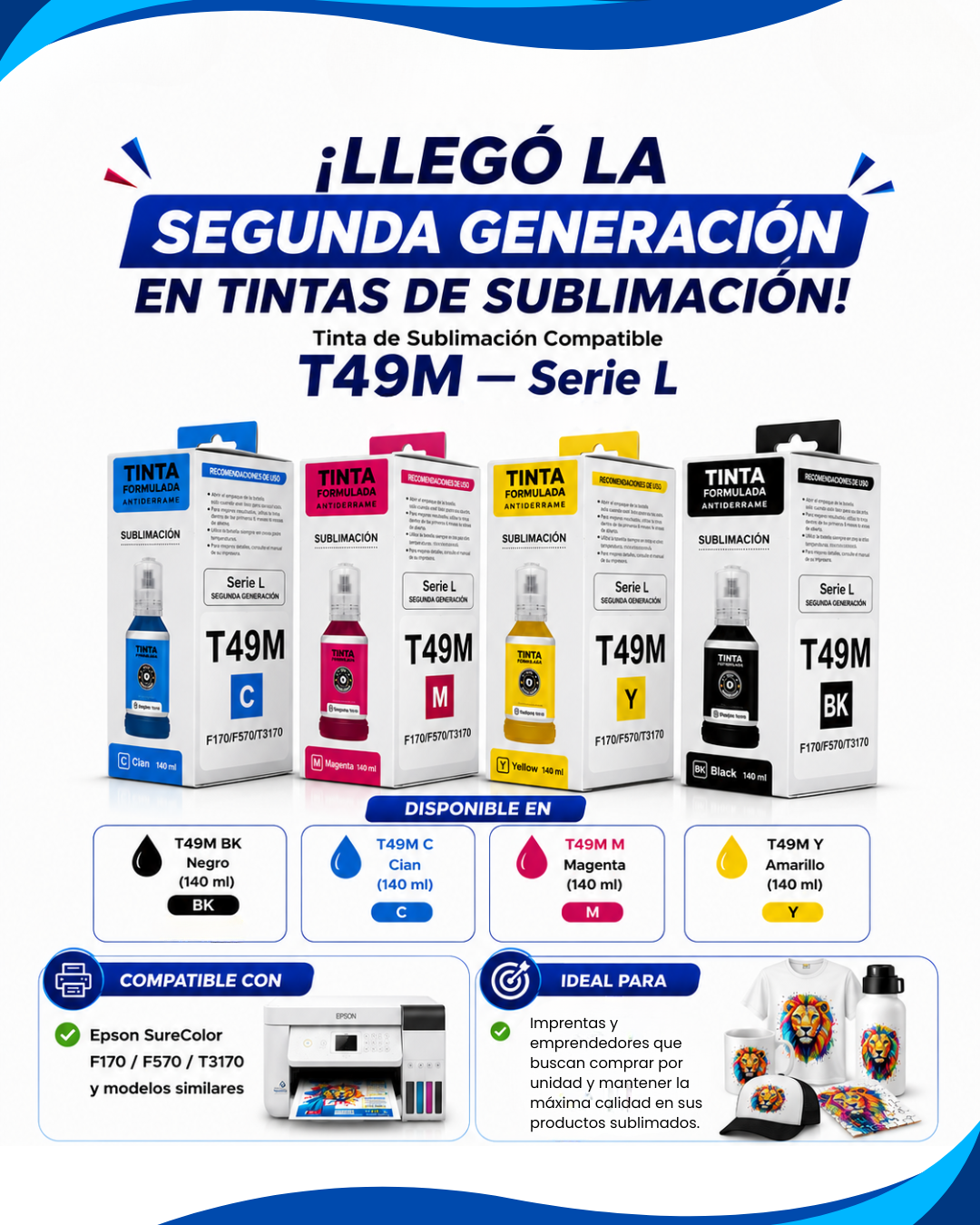 Tintas de Sublimacion Compatible T49M - Maxprinter